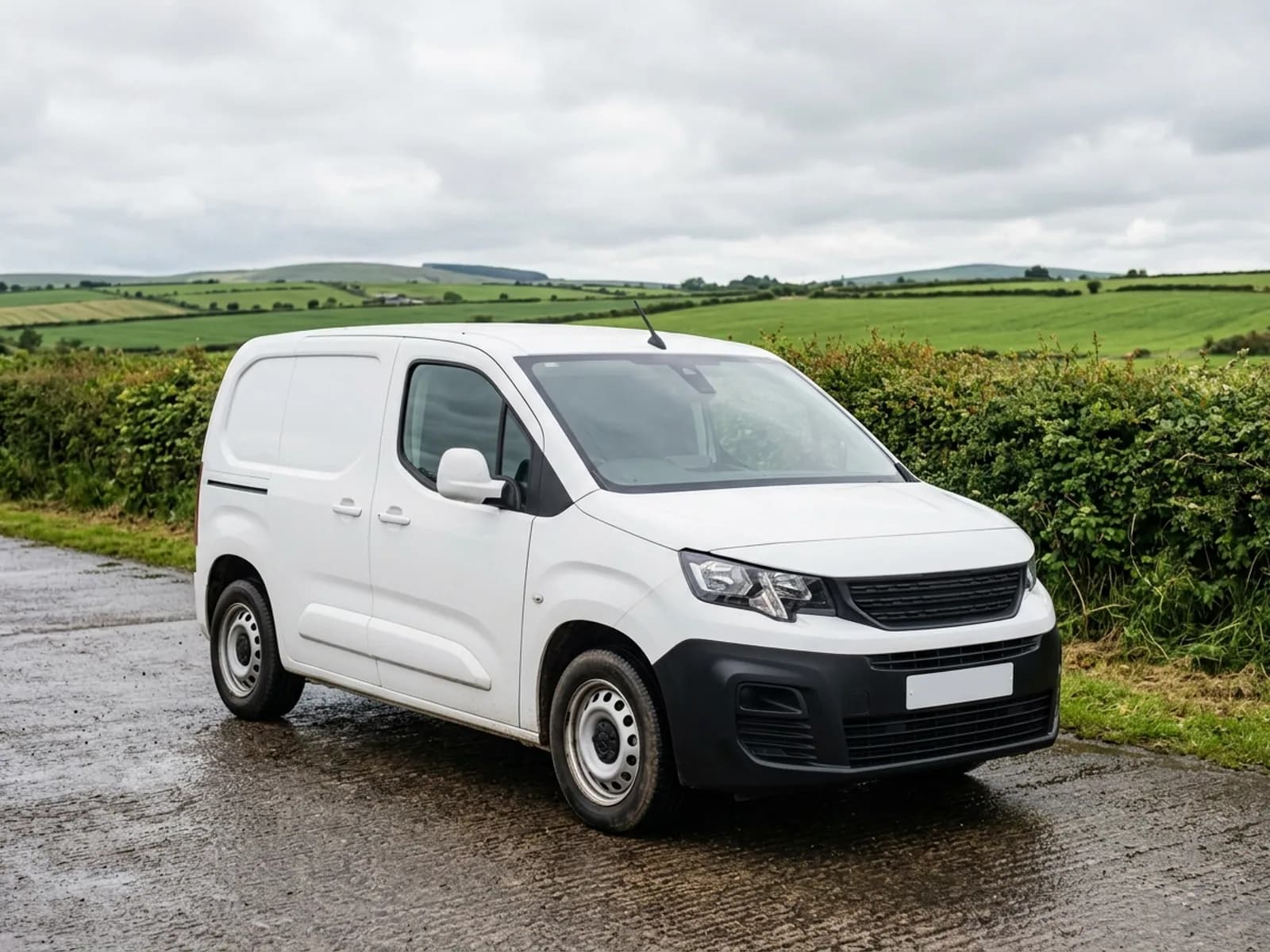 2020 Peugeot Partner L1 van, front three quarter view on the forecourt